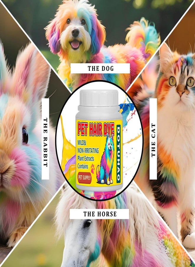 DOTUHAO Dog Hair Dye, Pink Color Pet Hair Dye, Pet Safe Dyes, Dog Hairs Coloring Agent, Fashionable DIY Pet Grooming Easy to Use Pet Hairs Dyes Permanent for Pets Grooming (Pink,3.5 fl oz / 100 ml) - Image 2